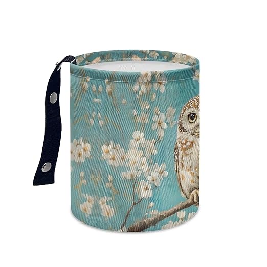 Brosoneto Owl Floral Car Trash Can Garbage Bin Universal Hanging Cars Garbage Can Cars Interior Accessories Fit Most Vehicle SUV Truck