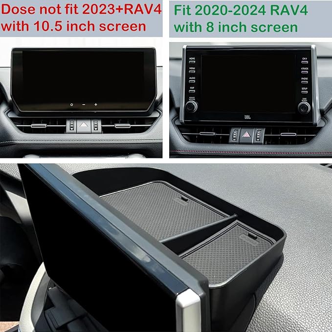 Jaronx Compatible with Toyota RAV4 Dash Organizer 2025 2024 2023 2022 2021 2020, 8" Screen Dashboard Organizer Tray for Toyota RAV4 Accessories