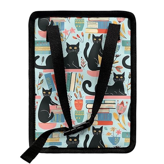 Black Cat Cute Pattern Car Trash Can, Suitable for Rear Seats and Behind The Center Console
