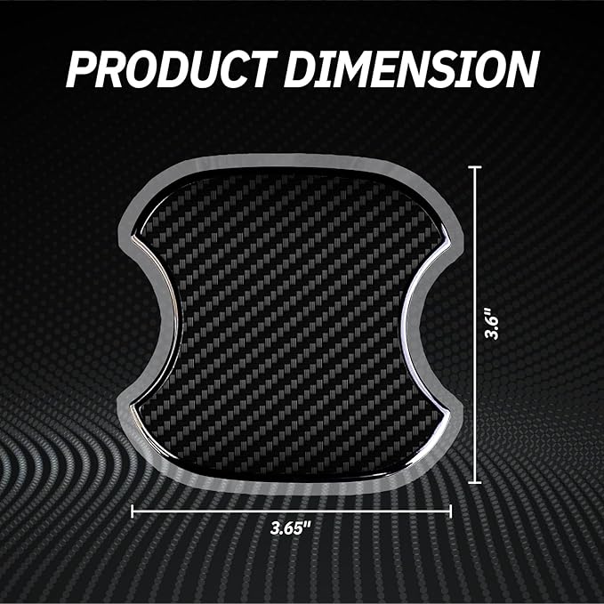 4PCS Car Door Handle Protectors, Anti-Scratch TPU Carbon Fiber Protective Film, 3D Door Cup Sticker, Universal Fit for Most Cars SUVs Trucks, Car Exterior Accessories