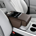 Armrest Box Pad for Car w/Type-C Charging Interface, Car Center Console Cover w/Cup Holder, Interior Car Accessories (Coffee)