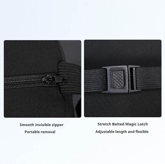 Car Headrest & Lumbar Support Cushion, Ergonomic Car Seat Headrest & Lumbar Cushion with Adjustable Strap for Neck Back Pain Relief, Memory Foam & Breathable Car Head Lumbar Rest Set (Gray)