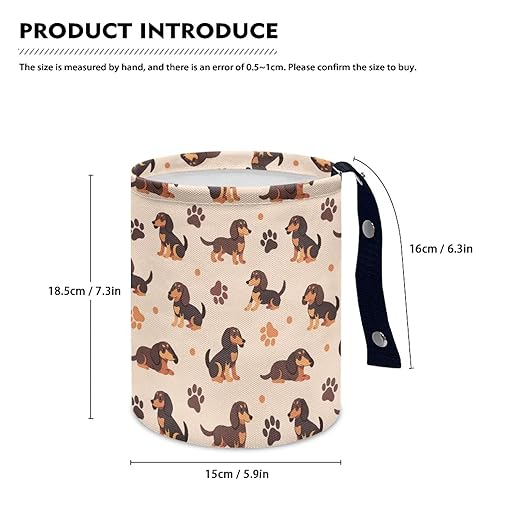 Dachshunds Car Trash Bin Hanging, Waste Basket - Cute, Portable, Collapsible, Waterproof Rubbish Bag for Back Seat, Hanging Headrest