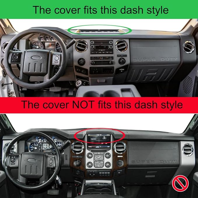 Yiz Dashboard Cover Dash Cover Mat Custom Fit for Ford Super Duty F250 F350 F450 F550 Without Touch Screen J238 (Beige)