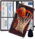 Car Document Holder with Magnetic Shut, Car Registration and Insurance Card Holder, Vehicle Glove Box Organizer Documents, Driver License, Auto Paperwork Organizer Wallet,Basketball Hoop + Basket
