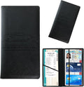 Kewucn Car Registration and Insurance Card Holder, Leather Auto License Document Glove Box Compartment Organizer, Essentials Vehicle Wallet Case for Driver License, ID Card (Black)