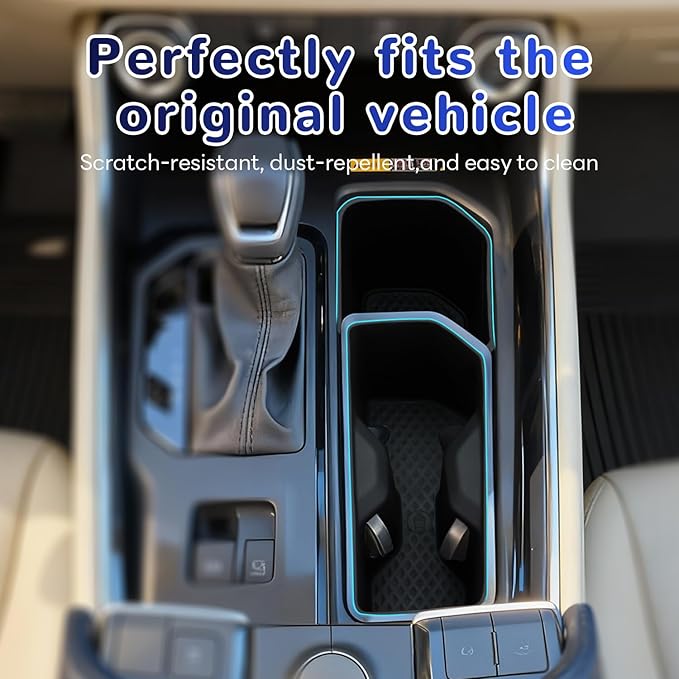 auovo Cup Holder Insert Compatible with Toyota Grand Highlander Accessories 2026 2025 2024 Grand Highlander Car Front Center Console TPE Cup Holder Insert