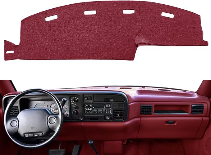 Yiz Dashboard Cover Dash Cover Mat Pad Custom Fit for Dodge Ram 1500 2500 3500 1994 1995 1996 1997 Pickup Truck (94-97Maroon) J23