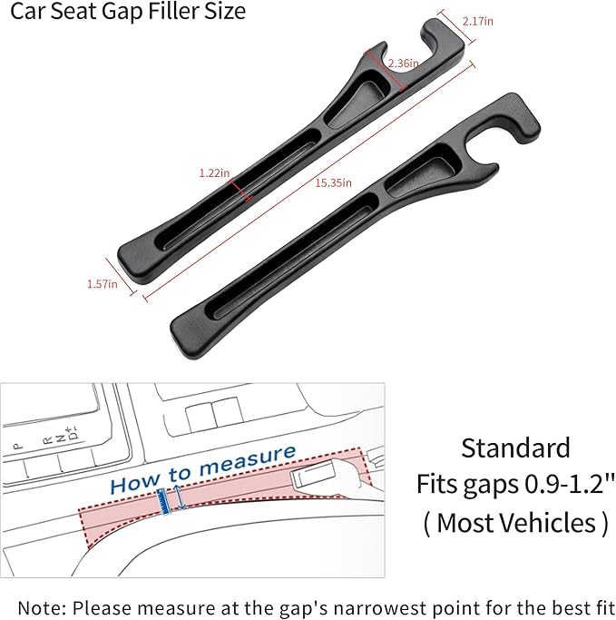 TATATOO Car Seat Gap Filler, Seat Side Gap Filler Organizer with Phone Holder, Universal Fit in Between Car Seat Catcher, Perfect for Car, SUV, Truck (Slotted, Black)