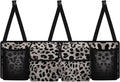SEANATIVE Black Leopard Print Car Trunk Organizer, Hanging Trunk Organizer for SUV, Backseat Car Organizer with 4 Large Compartments, Car Accessories Interior, Space Saving Expert
