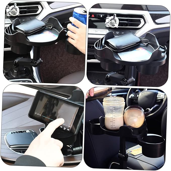 Zerodeko Car Cup Holder Expander with Rotatable Tray Holder for Car Fits Vehicles Multi-Angle Design Convenient Storage for Driving