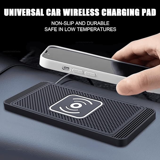 ZPSHYD Wireless Car Charger Charging Pad 15W Non Slip Fast Charging Phone Charger 4 Charging Modes, Compatible with Android iOS Qi Devices (1m Cable USB Port)