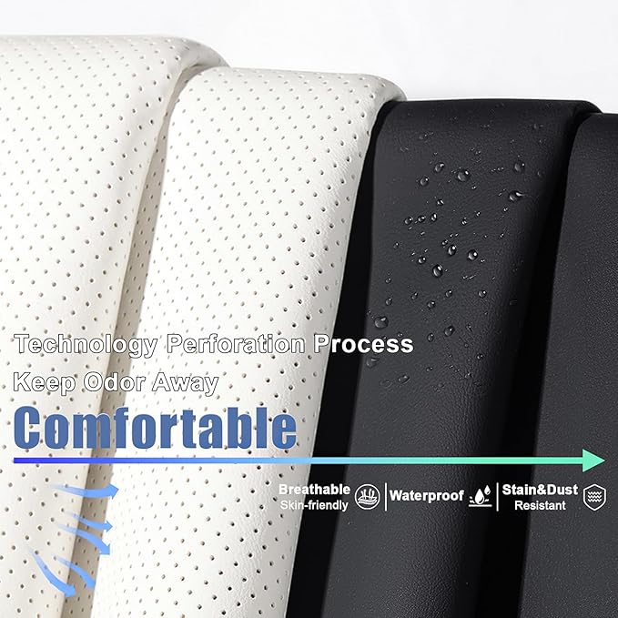 AREKA 2 Car Seat Covers for Honda Accord 2003-2026 Breathable Leather,Waterproof Car Seat Protectors with Comfort Headrest Pillows,Automotive Vehicle Cushion with Storage Pockets (Luxury,Black)