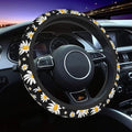 Cute Daisy Flowers Universal 15 Inch Steering Wheel Covers Non Slip Neoprene Car Wrap Cover for Adults