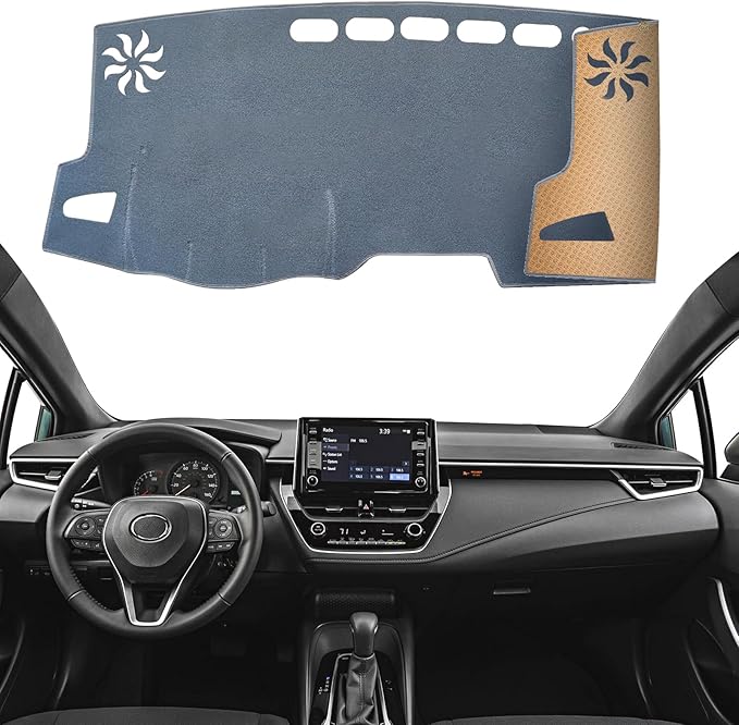 KEYOOG Dashboard Cover Dash Mat Fit for to-yota Corolla 2024-2020 (Without HUD Models),(2019 SE XSE Hatchback) Car Dash Board Mat Anti-Glare Carpet,Non-Slip Pad Sunshield Protector (Grey)