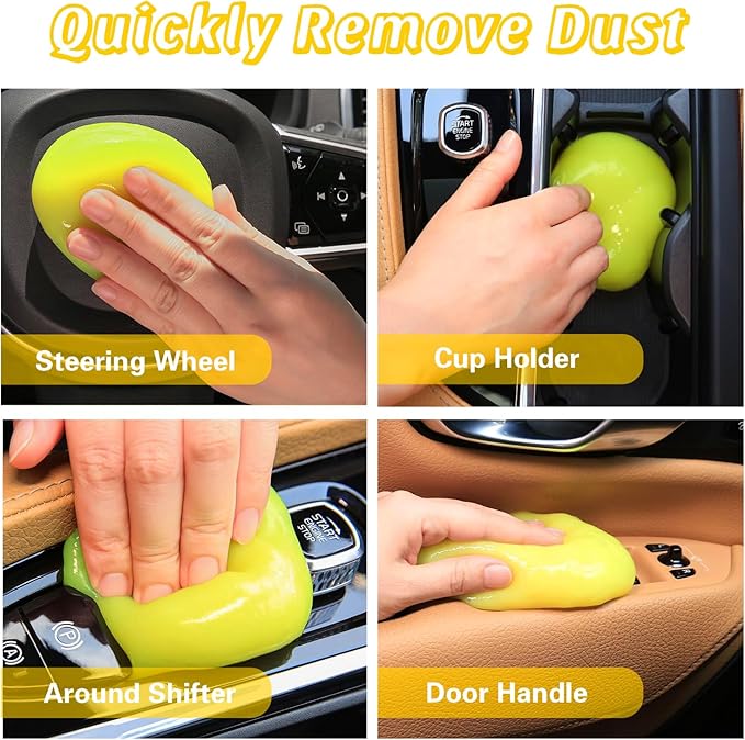 Car Cleaning Gel 4-Pack (5.6oz/pcs) – Universal Car Cleaning Putty, Auto Interior Cleaner Slime & Dust Remover, Car Cleaning Kit for Vents, Dashboards & Keyboards, Car Putty for Cleaning Accessories