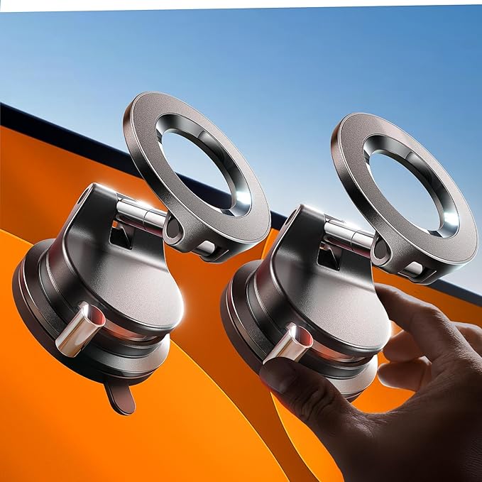 LISEN 2 Pack for Magsafe Car Mount, Cell Phone Holders for Your Car, Magnetic Car Accessories for Women Men Jeep Truck, Magnet Vacuum Gifts Kits for iPhone 17 Pro Max 16 15 14 13 12, Samsung S26