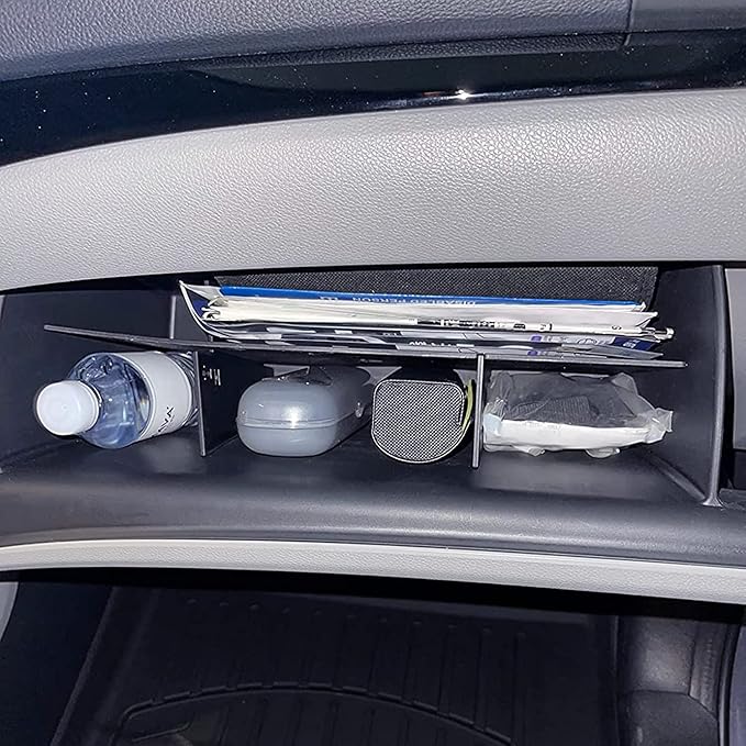 EDBETOS Glove Box Dividers Organizer Compatible with Honda Pilot 2016-2020 2021 2022/ Ridgeline 2017-2023/ Passport 2019-2023 Accessories Double Compartment Optimize Interior Storage Space
