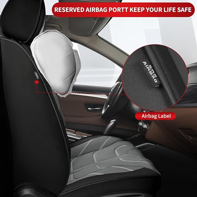 TTX LIGHTING Car Seat Covers fit for Mitsubishi Mirage 2015-2026 - Waterproof Leather Automotive Seat Protectors (2 Front Seats, Gray)