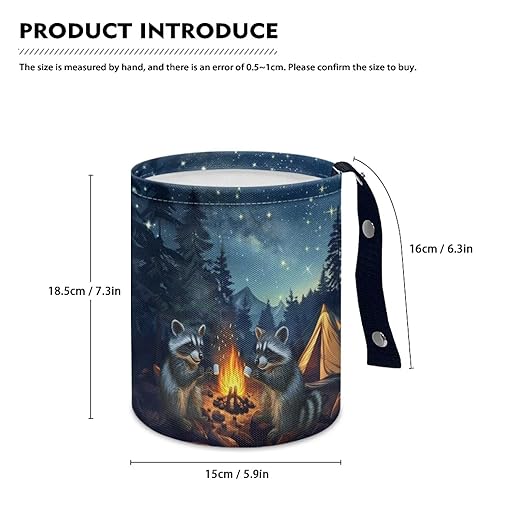 Brosoneto Camping Raccoon Galaxy Hanging Portable Car Printed Car Accessories Interior Universal Collapsible Back Seat, Front Console, Floor, or Hanging Headrest Waste Basket