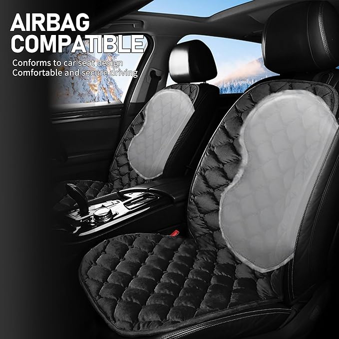 ESMING Driver Or Passenger Car Seat Cushion for Full Back and Seat-Black