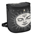 MNSRUU Car Trash Can with Lid, Black and White Face Sun Car Trash Bag Hanging Organizers and Storage for Front Back Seat, Leak-Proof Trash Bin