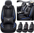 Pengchen Luxury 2 Seats Car Seat Covers Protectors for Honda Crosstour 2012-2015, Back Storage Bag Design & Headrest Pillow & Lumbar Support Black & Blue Line