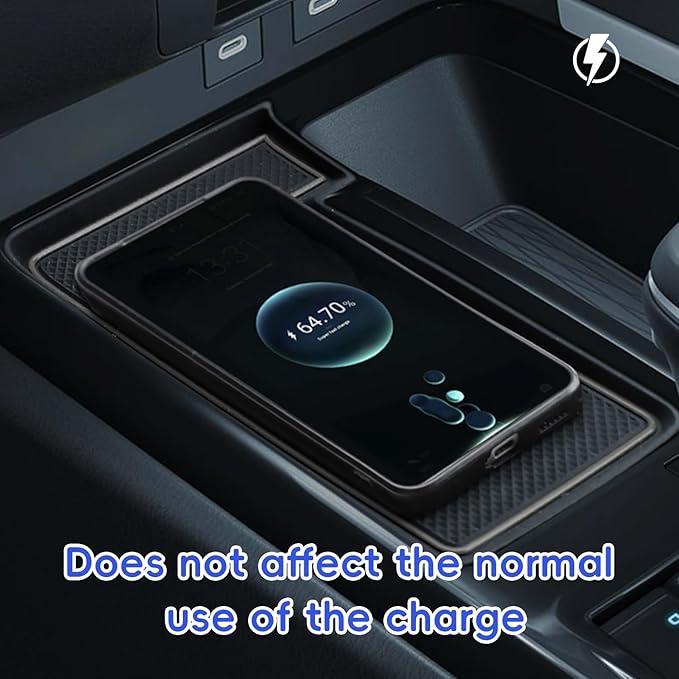 Auovo Wireless Charging Anti-Slip Mat Compatible with 2025 2026 Toyota Camry Accessories Center Console Liner Silicone Interior (Gray)