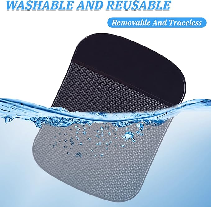 ZC GEL Car Dashboard Sticky Pad (2 Pack), Larger Size Reusable and Washable Anti-Slip Cell Pads with Strong Adhesive, Can Hold Cell Phones, Sunglasses, Coins ect. (7.5" x 5.5")