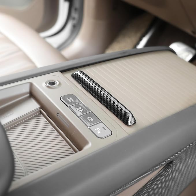 YOUTOOCAR Center Console Sliding Box Handle Cover Compatible with Kia EV9 2024-2026 Accessories (Carbon Fiber Pattern)