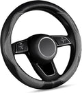 Gray Steering Wheel Cover,Slip-Proof Breathable Comfort PU Imitation Leather Cute Car Accessories for Women Girl, Universal Protector in All Season 15 inch Fit Most Car