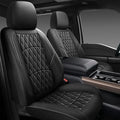 NS YOLO Leather Car Seat Covers,Universal Fit for Most Cars,SUVs and Sedans,Waterproof Luxury Leatherette Cushions, 5 Seats Protectors (Black, Full Set-5 Seats(Front and Rear))