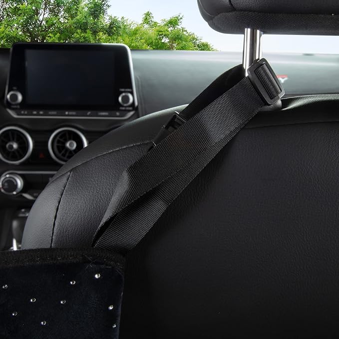 eing Bling Car Organizer,Seat Back Net Bag,Barrier of Backseat Pet Kids,Cargo Tissue Purse Holder,Driver Storage Netting Pouch with Crystal Little Star Diamonds,Black