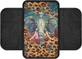 Elephant Leopard Pattern Center Console Covers for Cars Elastic Car Armrest Cushion Anti-Slip Vehicle Armrest Cover Pad Car Decoration Accessories Interior Protection