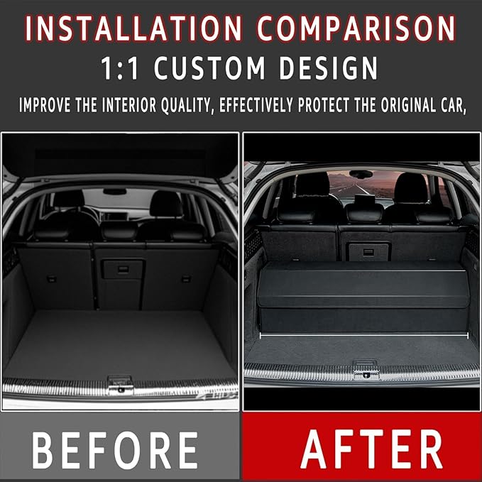 RAHALOY Trunk Organizer for Toyota Highlander & Crown Signia – Custom Fit Suede Cargo Storage Box, Foldable Multi-Compartment SUV Organizer for Road Trips, Groceries & Sports Gear 43.3"x11"x11"