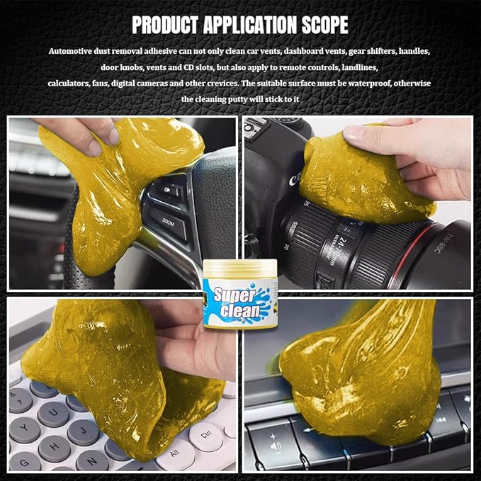 Car Cleaning Gel, Car Cleaning Supplies, Car Cleaning Putty, Universal Car Cleaning Kit Auto Detailing Tools Car Accessories Fit for Automotive, Keyboard, Camera, Printers (Yellow, 2PCS)