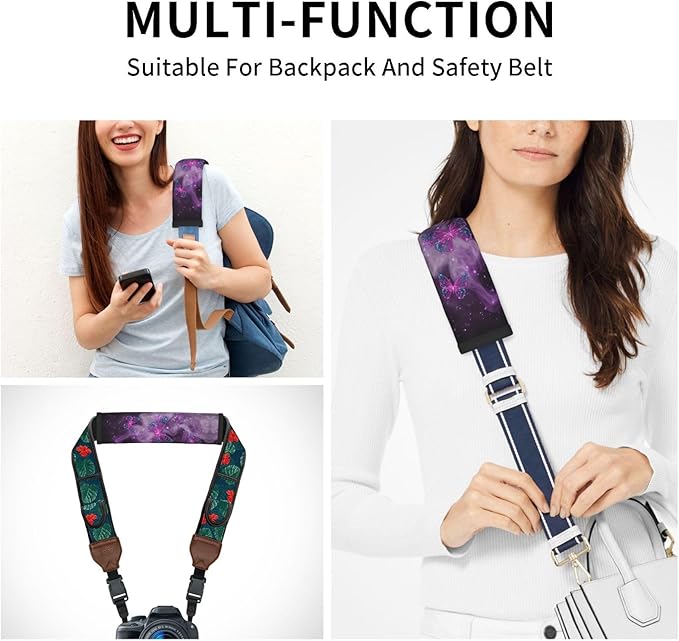 Purple Butterfly Steering Wheel Cover Elastic Non-Slip Car Steering Wheel Covers with Seat Belt Shoulder Pad For Women Men