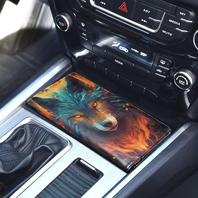 Wolf Animalcute Car Registration and Insurance Holder Vehicle Glove Box Organizer Car Accessories Wallet Case for Women Men 202a4884