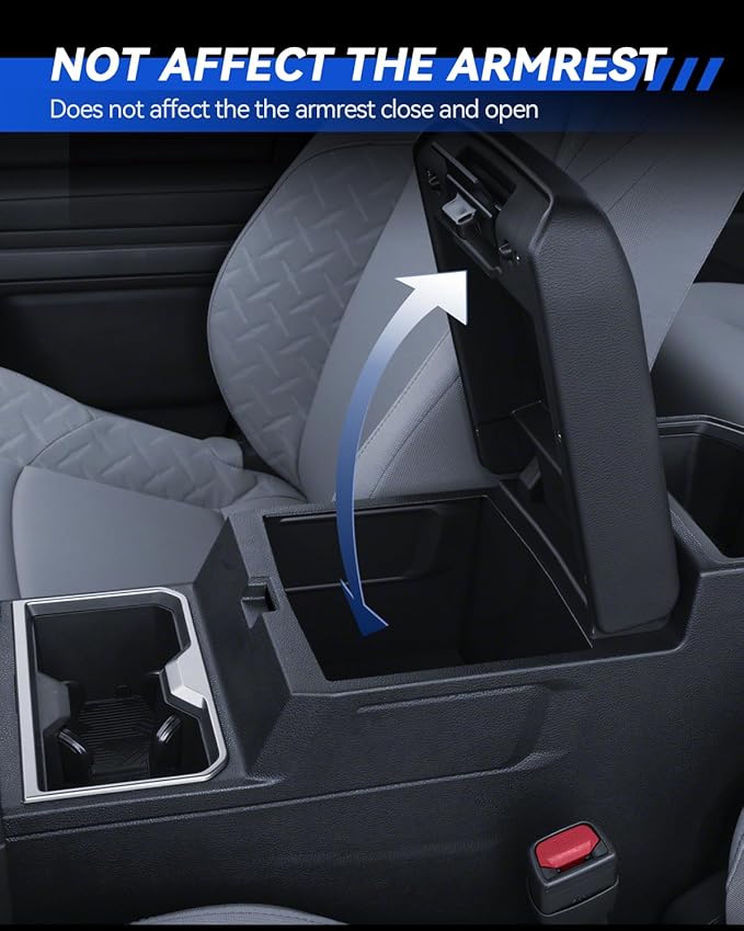 Armrest Cover for 2024 2025 Toyota Tacoma SR /SR5/TRD PreRunner/Limited/Trailhunter/TRD Pro Accessories Center Console Middle Lid Pad Protector for Car Elbow Rest