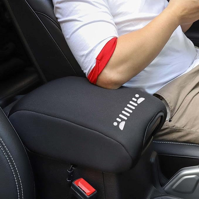 for Jeep Wrangler JK 2006-2017 Neoprene Style Center Console Armrest Pad Cover Protector Cushion (Jeep JK fxsd)