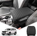 BIBIBO for 2024 2025 Honda Pilot Center Console Armrest Cover,Armrest Cushion for 2023 2024 2025 Honda Pilot Console Lid, Car Arm Rest Pad Seat Box Cover,Pilot Interior Accessories -with-pocket, black