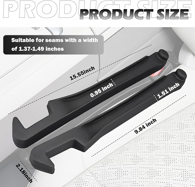2PCS Car Seat Gap Filler,Upgraded 3 in 1 No Drop Seat Guard for Cars with Hook and Car Phone Holder Design,Universal Cars Seats Spacer Gap Filler for Double-Sided Use