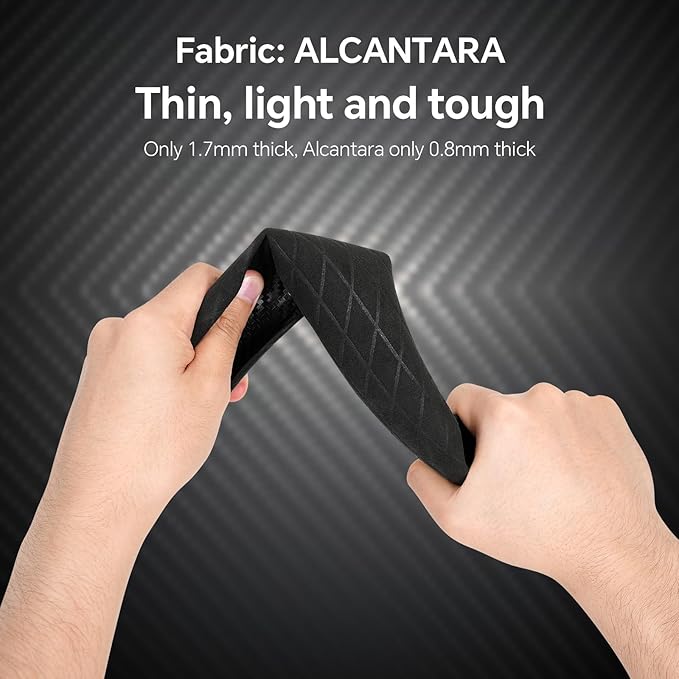 PAUUOOA 2 Piece Alcantara Steering Wheel Cover - Split Sport Design for D & O Shape Wheels, Soft Touch · Anti-Slip Grip · All Season Comfort · Durable Luxury Material for Performance Cars
