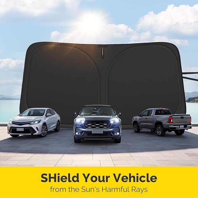 SHINHOME Windshield Sun Shade for 2023 2024 2025 2026 Honda CRV SUV, LX, EX, EXL, Sport, Sport-L,Touring Hybrid, Front Window Sun Visor Blocks UV Rays Foldable CR-V Accessories