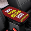 Personalized Auto Center Console Armrest Cover Custom Custom Photo Text Logo Universal Fit Soft Comfort Center Console Armrest Cushion for Car Seat Handrail Box, Dark Red
