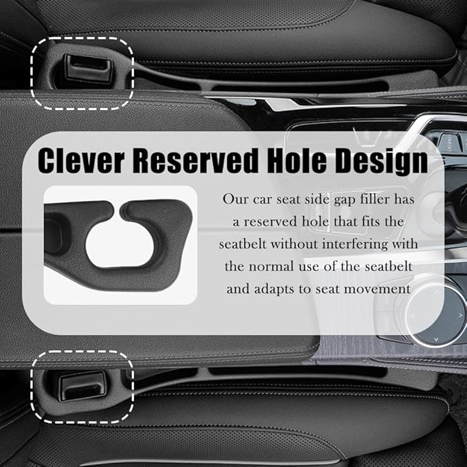 2PCS Upgraded Car Seat Gap Filler,Soft No Drop Seat Guard for Cars with Dual Slot Car Seats Gap Organizer for Storing Items & Filling Gaps,Versatile Between Seats Cars Gaps Filler