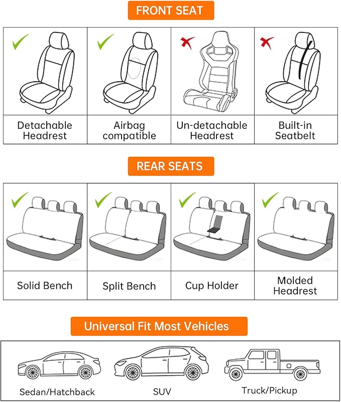GEZHOUBA Red Car Seat Covers Front Seats, Luxury Leather Automotive Front Seat Covers with Lumbar Support, Waterproof Full Wrapped Red Seat Covers Universal Fit for Most Cars Sedans SUVs