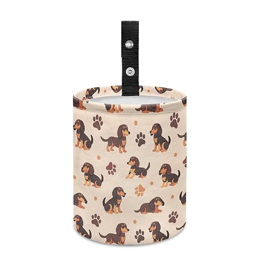 Dachshunds Car Trash Bin Hanging, Waste Basket - Cute, Portable, Collapsible, Waterproof Rubbish Bag for Back Seat, Hanging Headrest