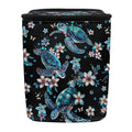 Sea Turtle Car Trash Bags Hanging Automotive Car Garbage Cans for Front Seat Tropical Flower Multipurpose Car Garbage Bin with Adjustable Straps Reusable Auto Trash Bin Garbage Bags