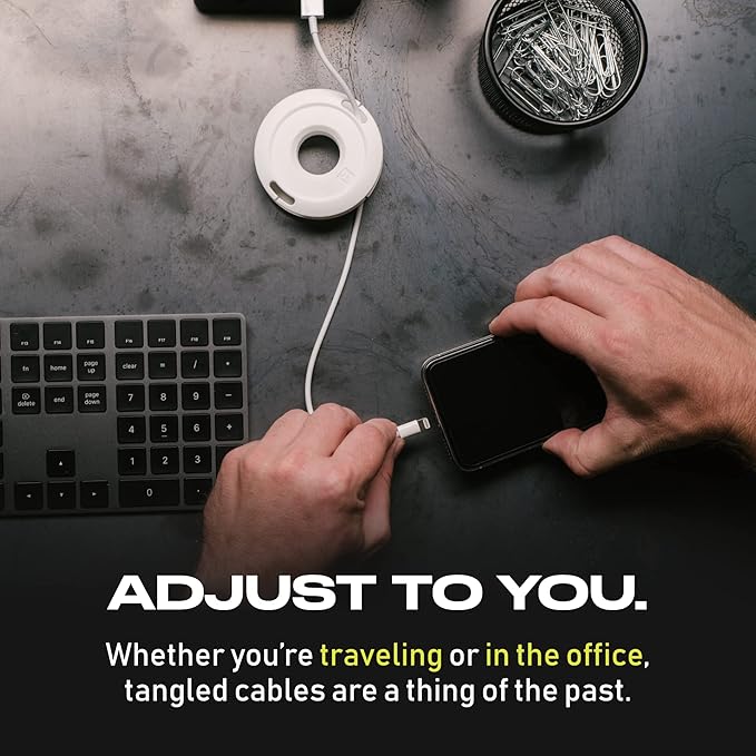 Side Winder Mini and Max Headphone, Earbud and Charging Cable Winder and Organizer Perfect for Wrapping Earbuds and Cords for Travel and Organization (Black, Max)